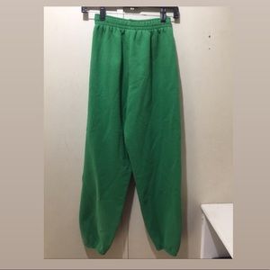 green cuffed sweatpants